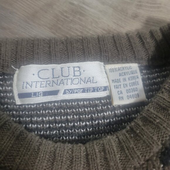 Vintage CLUB INTERNATIONAL Sweater Abstract Geometric Knit Size XL - Picture 3 of 4